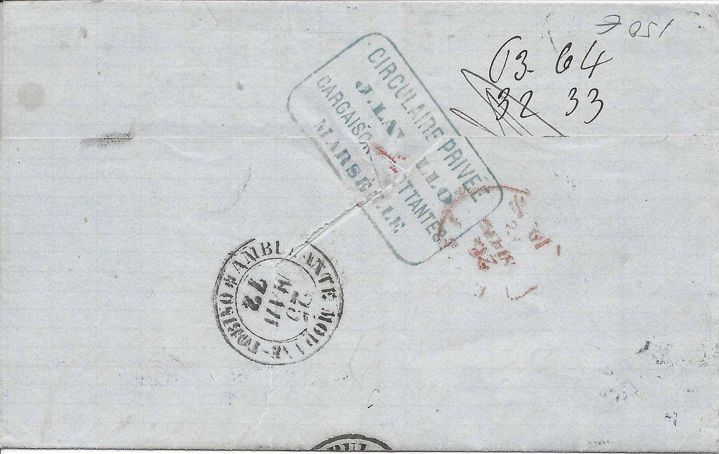 Back of the 1872 letter