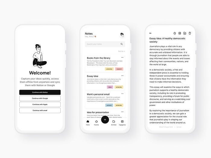 UI/UX Case Study: Notes App Preview