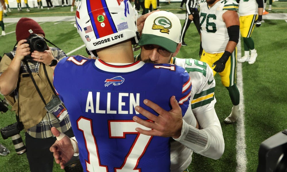 Buffalo Bills' Josh Allen dishes on idea of Aaron Rodgers to the Jets