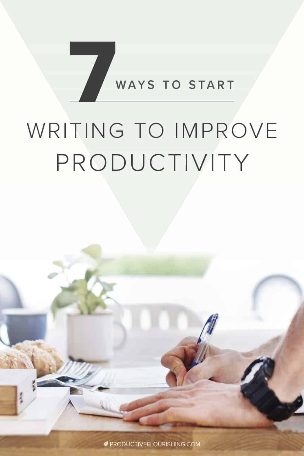 Even with the clearest of goals and intentions, entrepreneurs can find that it’s all too easy to get distracted and end up accomplishing very little. The act of writing is inherently mindful, bringing people into a state of awareness of their thoughts and of the present moment. Here are 7 ways you can start writing to improve your business productivity. #businessproductivity #smallbusinessowner #productiveflourishing