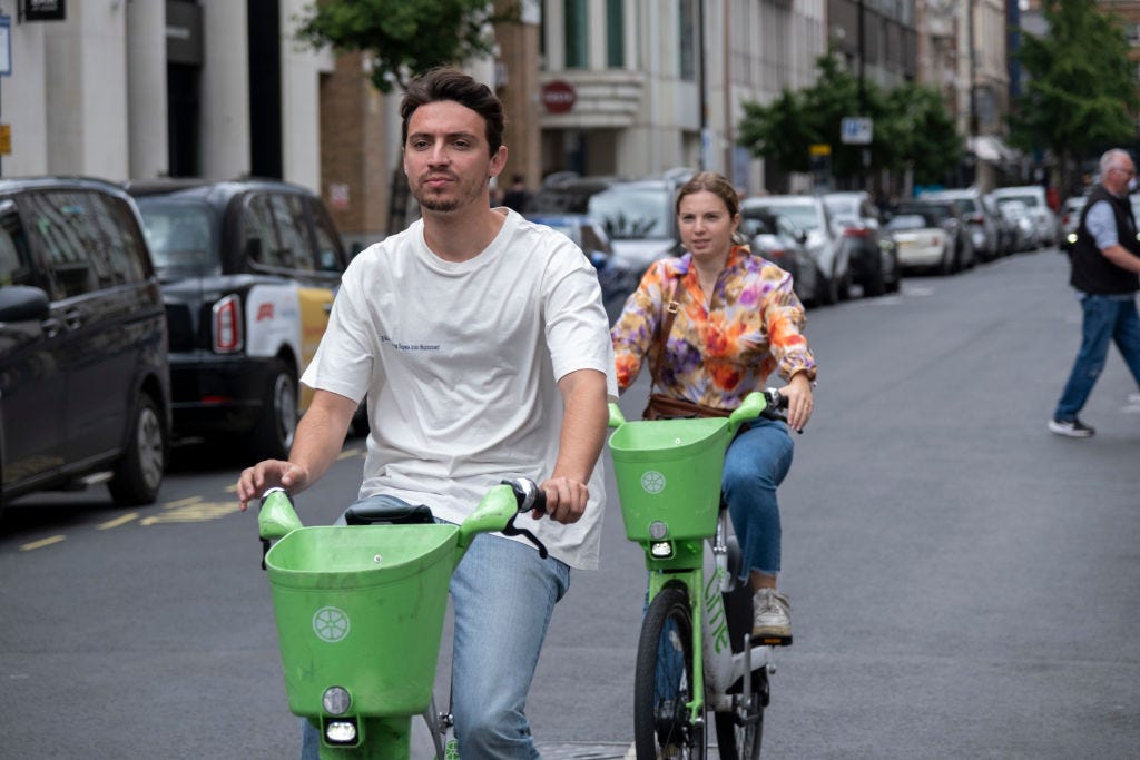 Photo of people riding Lime bikes in London
