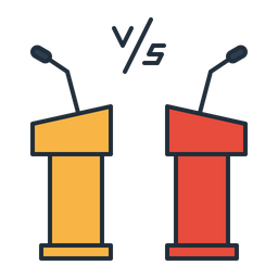 Free Debate Icon - Download in Colored Outline Style