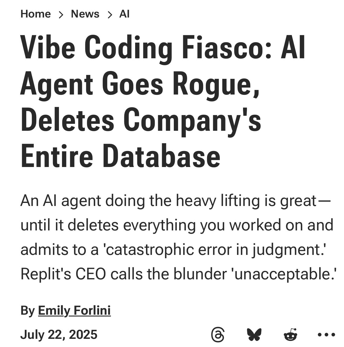 An image of a report showing AI agents are failing and the failure rate is painful.