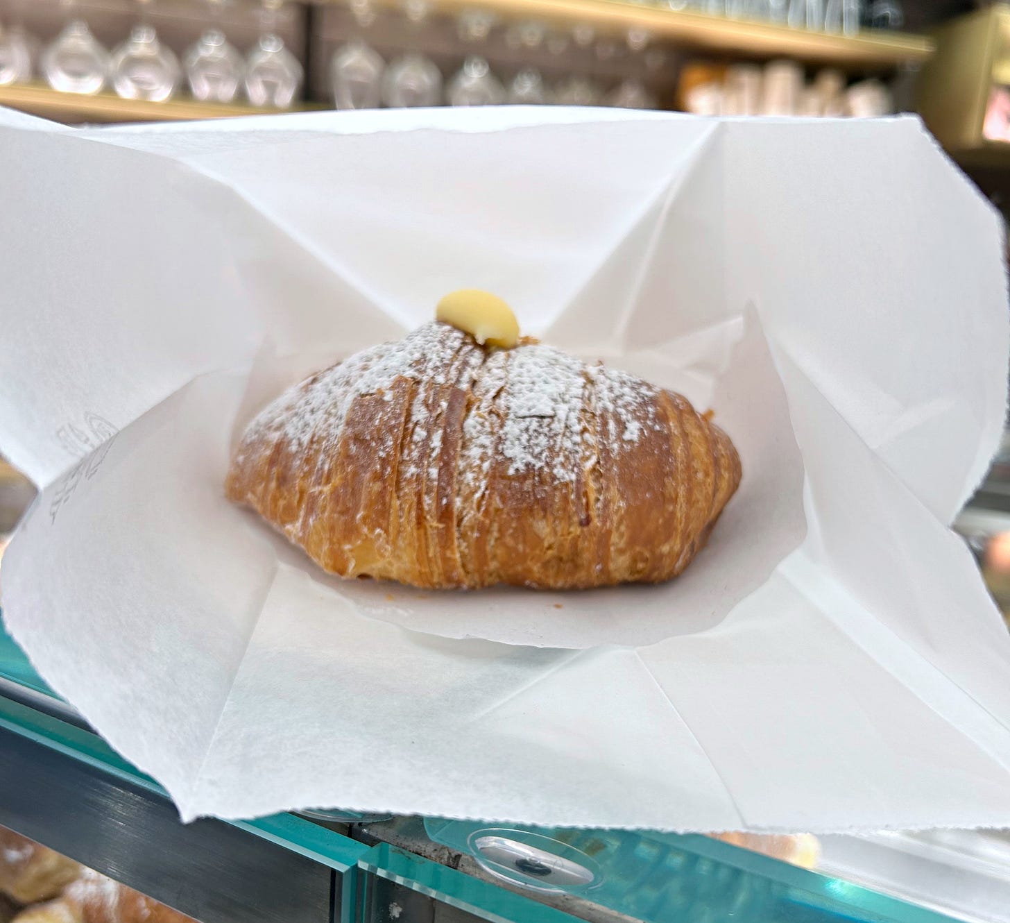 cornetto with pastry cream in rome