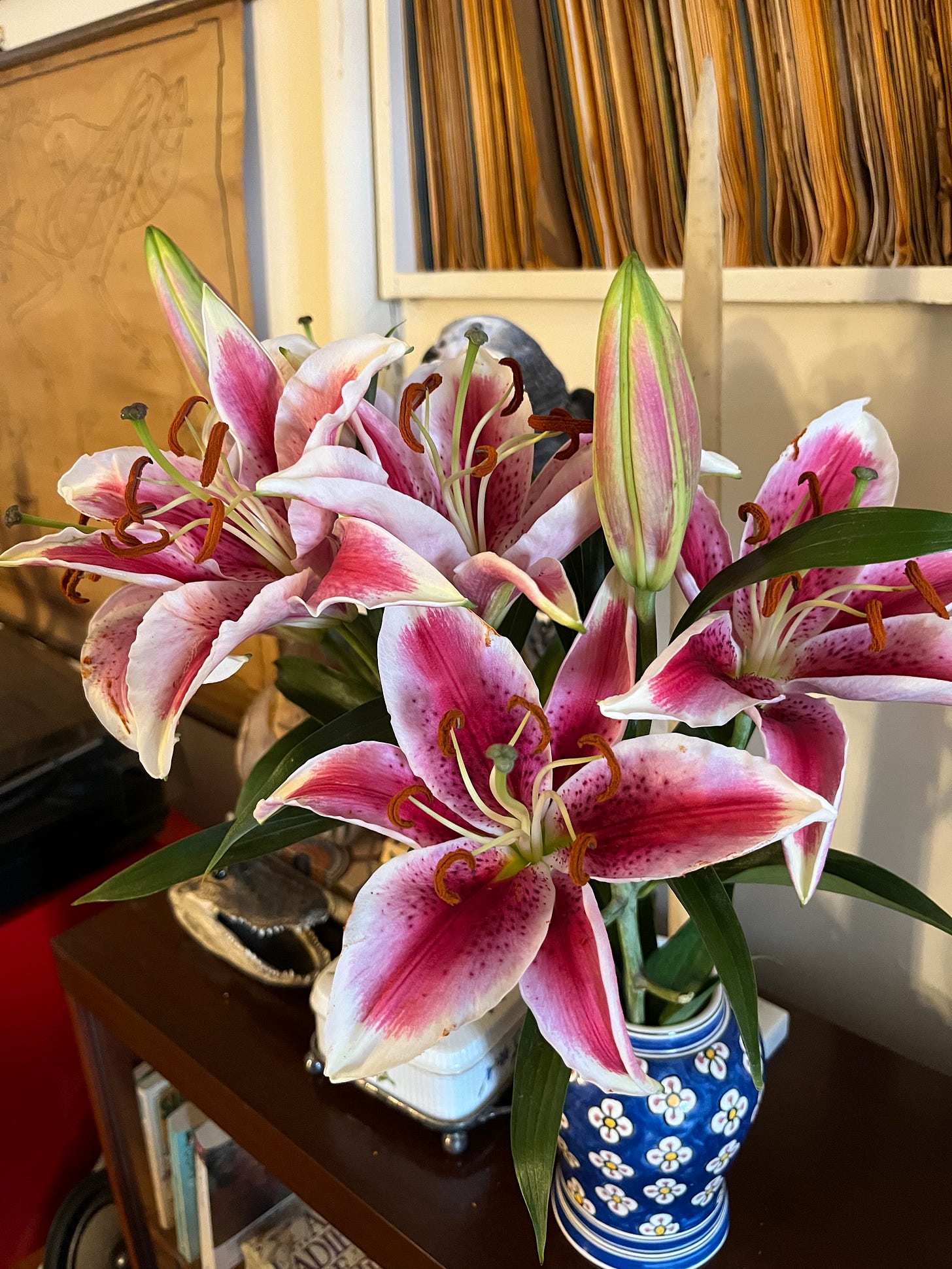 A bouquet of Stargazer Lilies