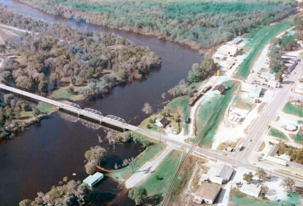 Aerial View of Branford, Florida and Suwannee River