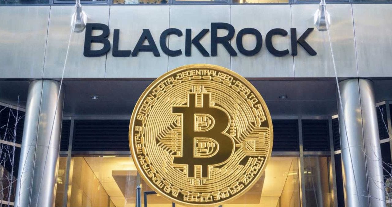 Bar chart showing BlackRock's recommended Bitcoin allocation of up to 2% and its ETF managing $51.1 billion in assets (2.5% of Bitcoin supply) as of Dec. 2024.