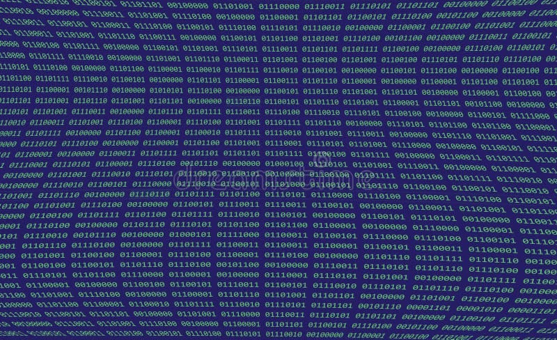 Computer Binary Code of Ones and Zeros Displayed on Warped Digital Screen  with Black and White Matrix Numbers Stock Illustration - Illustration of  digital, program: 268047752