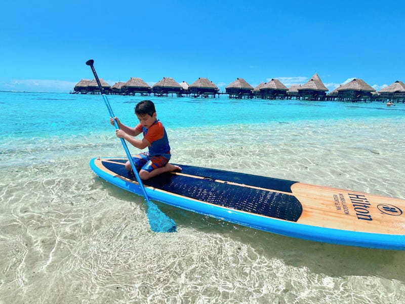 Paddleboarding in Hilton Moorea