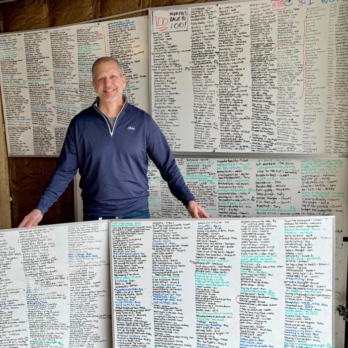 Mike O’Brien filled six whiteboards with colleagues’ linguistic violations.