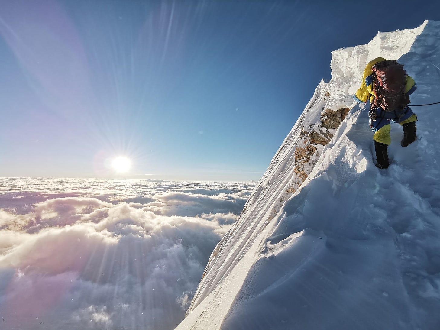 climber on Manaslu