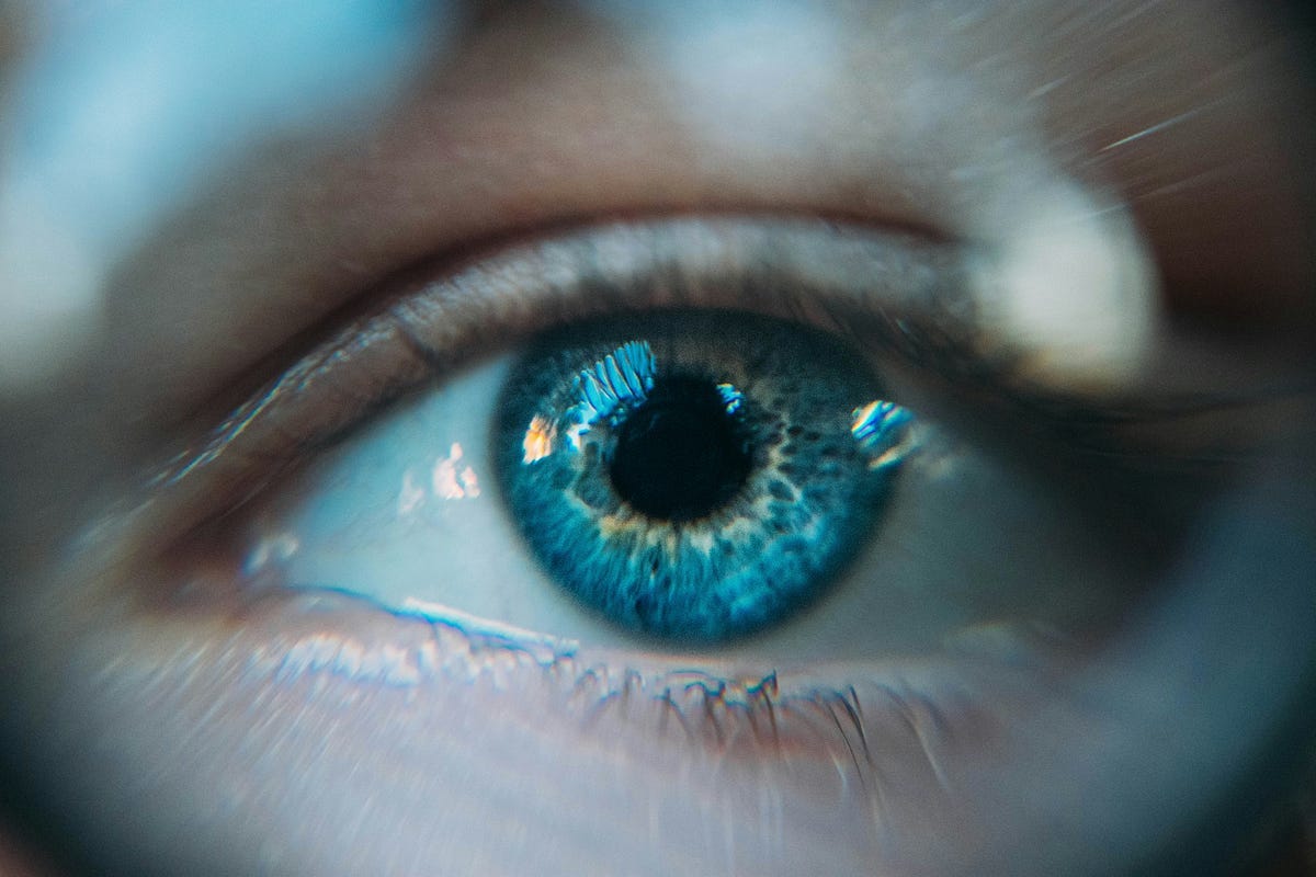 A person with a deep blue eye