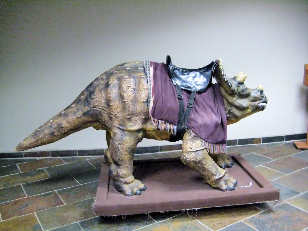 dinosaur w/saddle | This is why you go to the Creationism Mu… | William  Clifford | Flickr