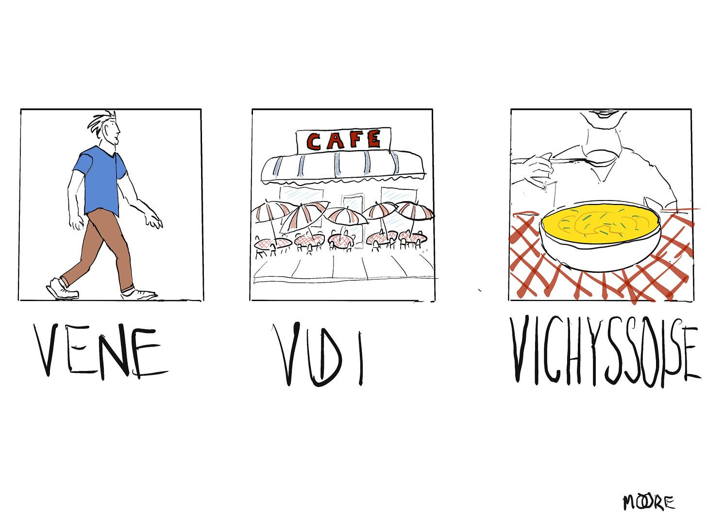 Cartoon about vichyssoise