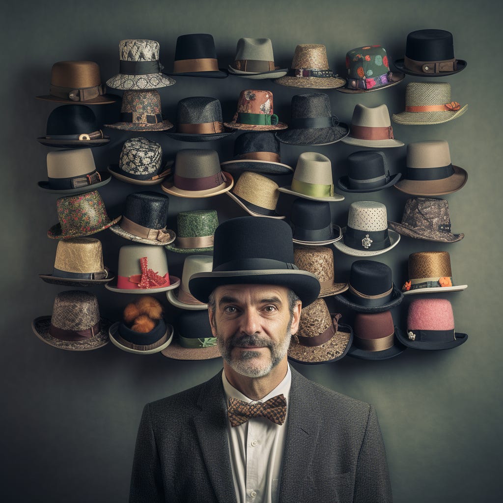 A man with many hats