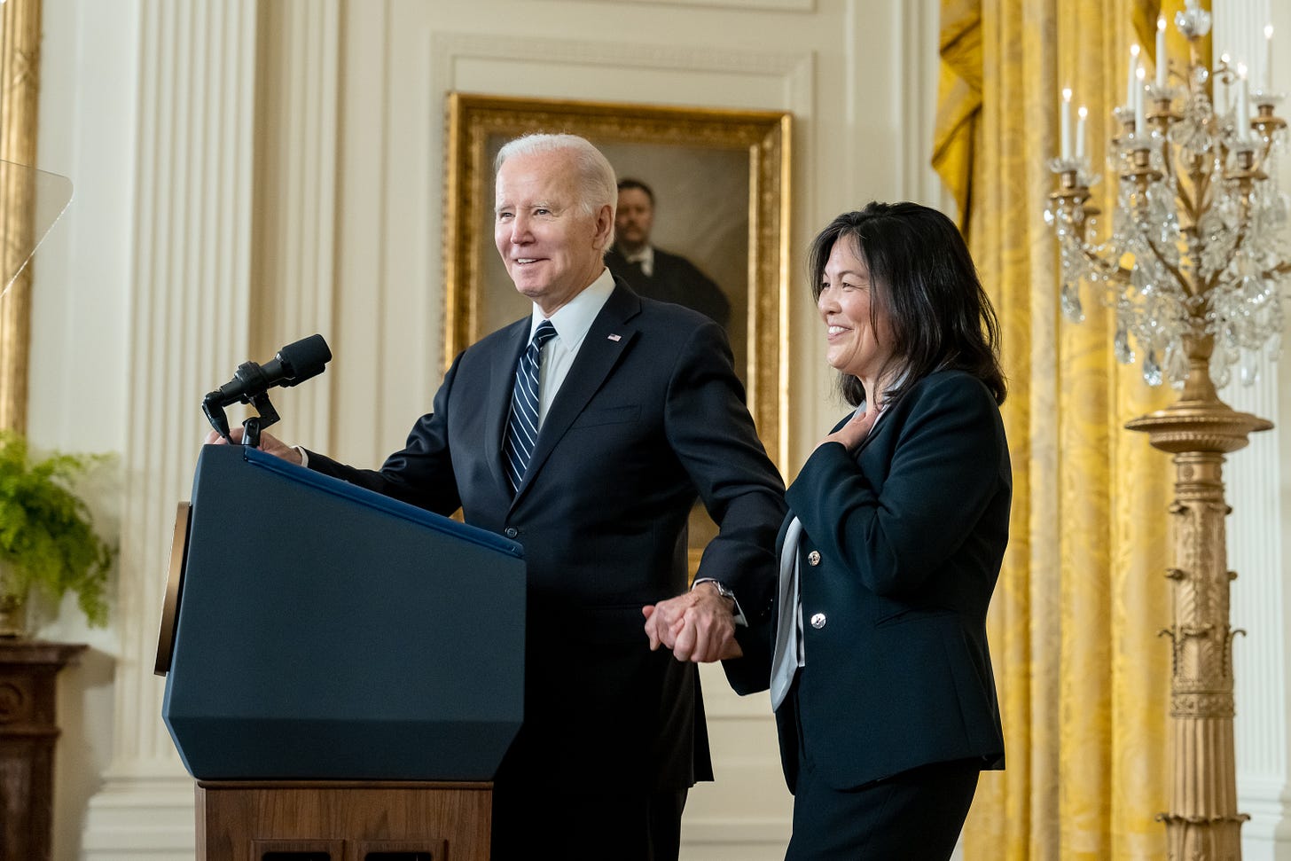 President Biden and Deputy Labor Secretary Julie Su.