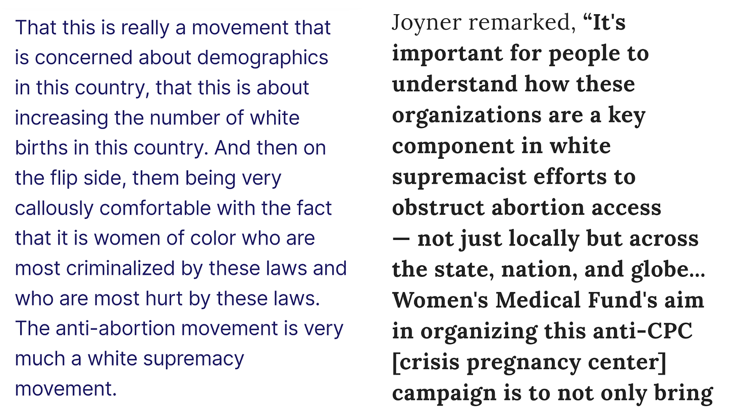 2 quotes from reproductive rights advocates