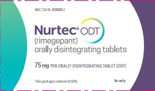 Image of product label for recalled Nurtec ODT