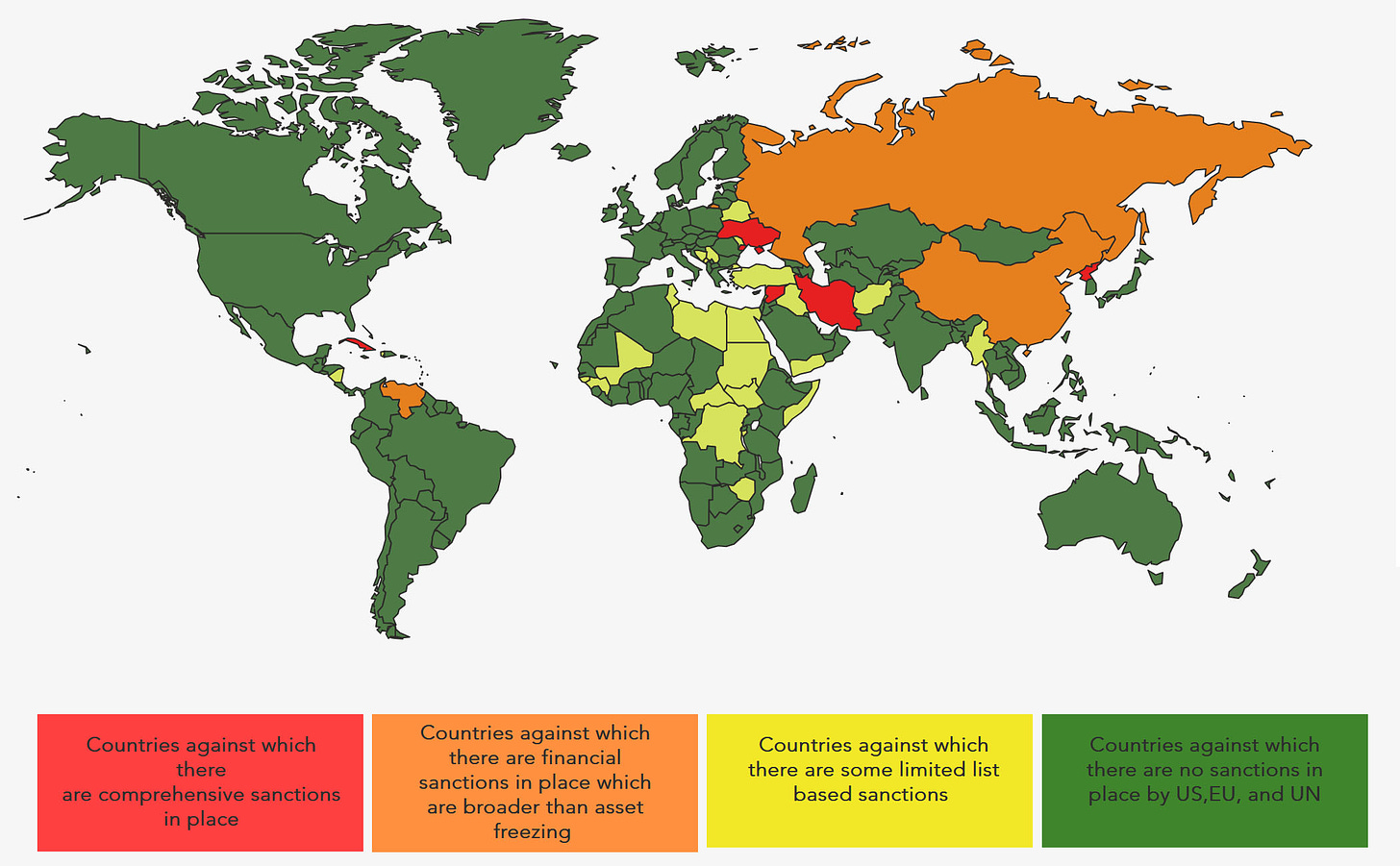 US sanctions map 2024