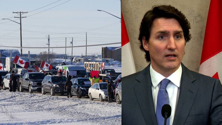 Click to play video: 'Trudeau says ‘fringe minority’ in trucker convoy with ‘unacceptable views’ don’t represent Canadians'