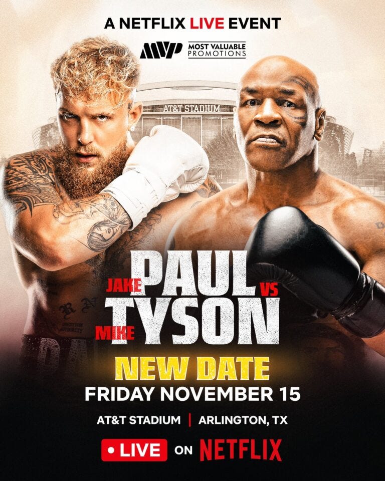 Mike Tyson Vs Jake Paul Fight Refuses To Go Away; New Date Of November 15  Is Official - Latest Boxing News