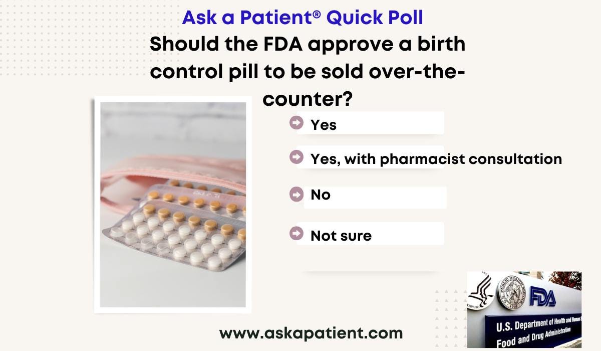 Ask a Patient Quick Poll on OTC approval of birth control pill