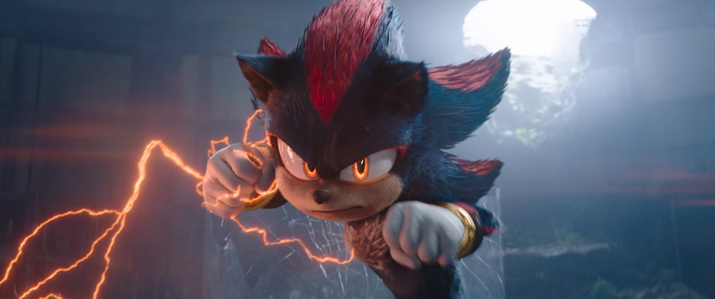 Shadow (voiced by Keanu Reeves) in Sonic the Hedgehog 3