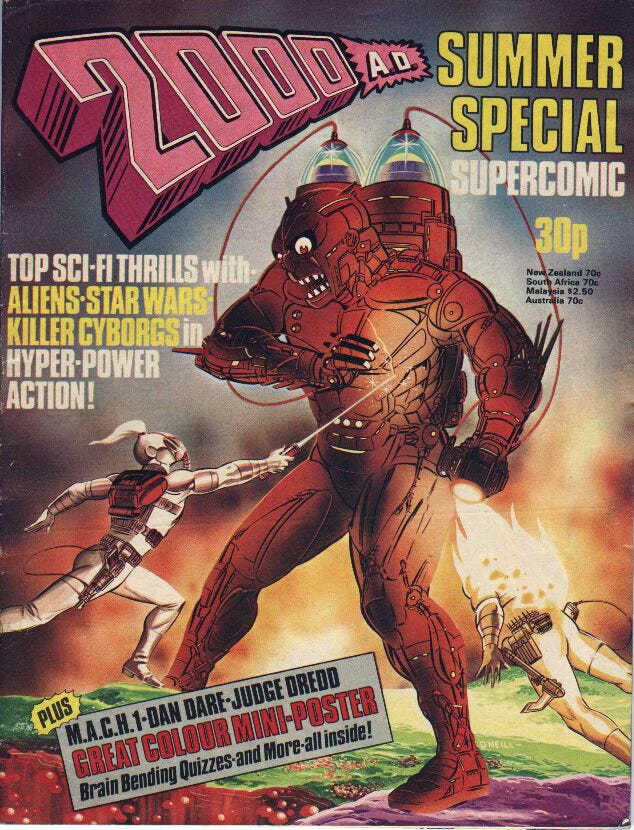 Front cover of the 2000AD Summer Special Supercomic from 1977