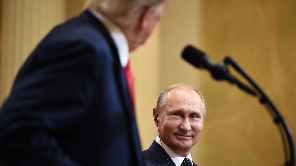 Trump staring at Putin