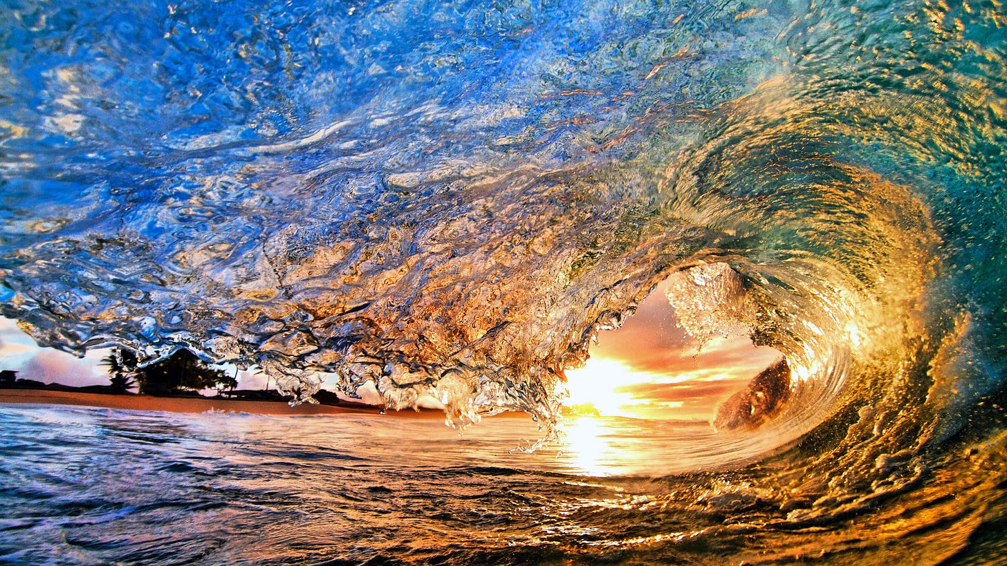 Wallpaper Sea, 4k, HD wallpaper, Ocean, Water, sunset, sunrise, sun, wave,  Nature #601