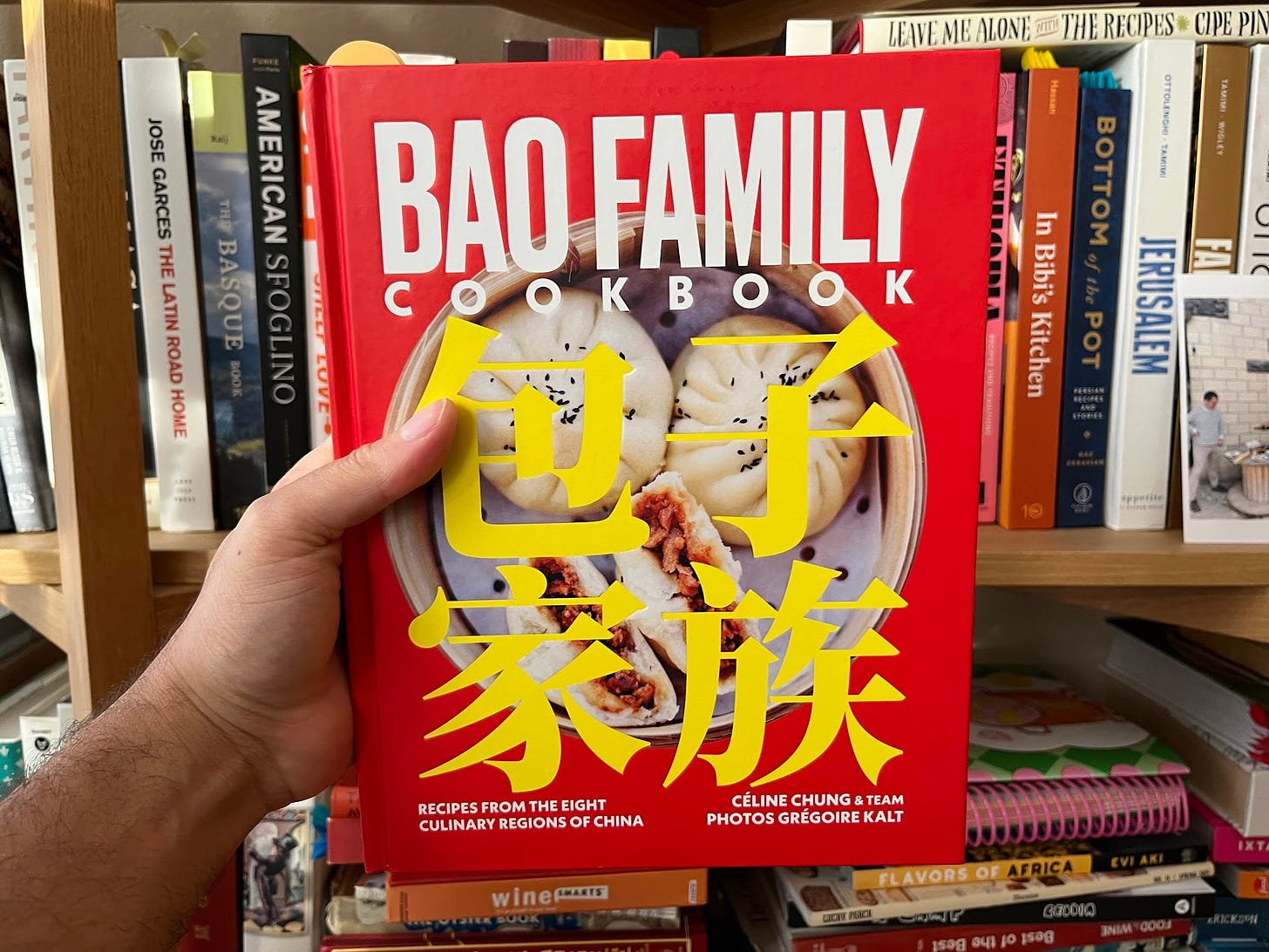 Hand holding Bao Family Cookbook by Céline Chung & Team