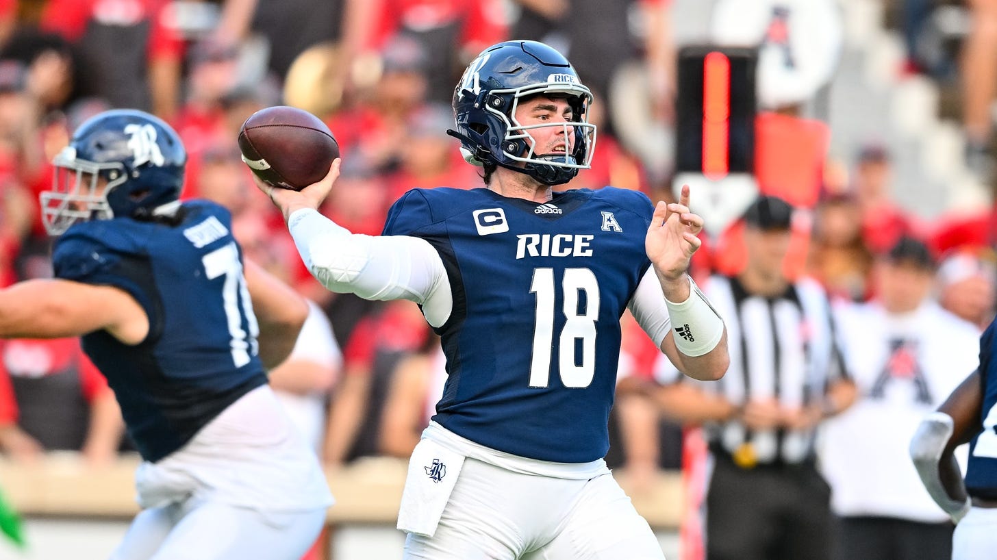 Daniels Named AAC Offensive Player of the Week - Rice University Athletics