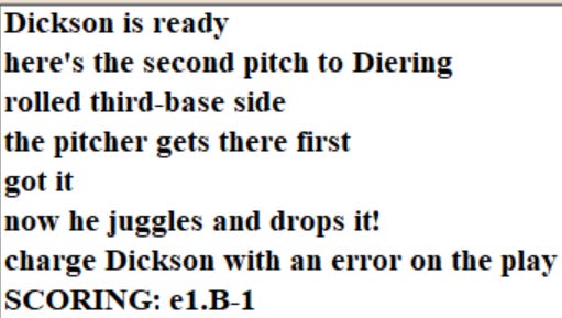 Diamond Mind Baseball Play By Play