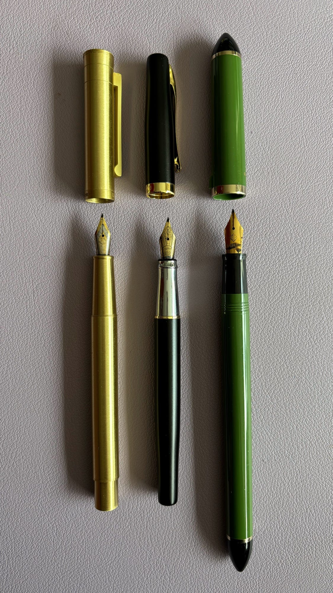 Three fude nib pens