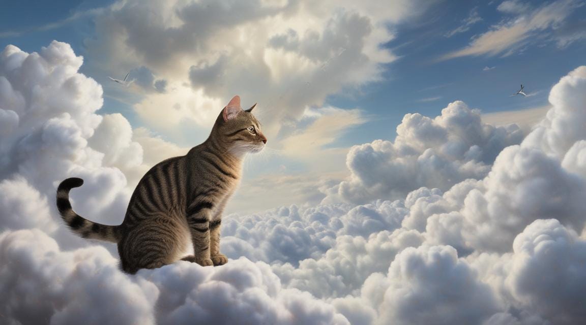 Image of cat in the clouds