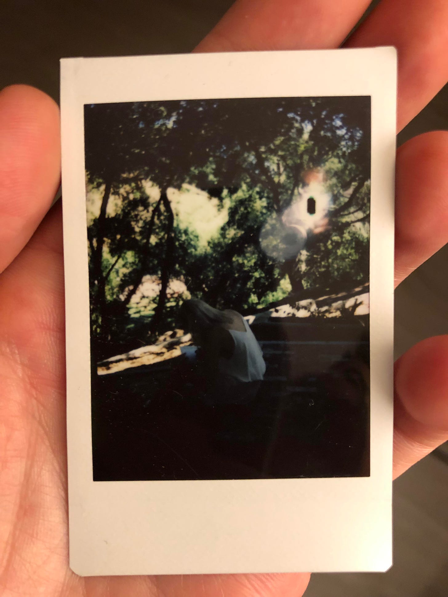 Thoughts on what this odd floating thing in this Polaroid may be? Hovering  behind my wife as she writes her wedding vows. : r/Ghosts