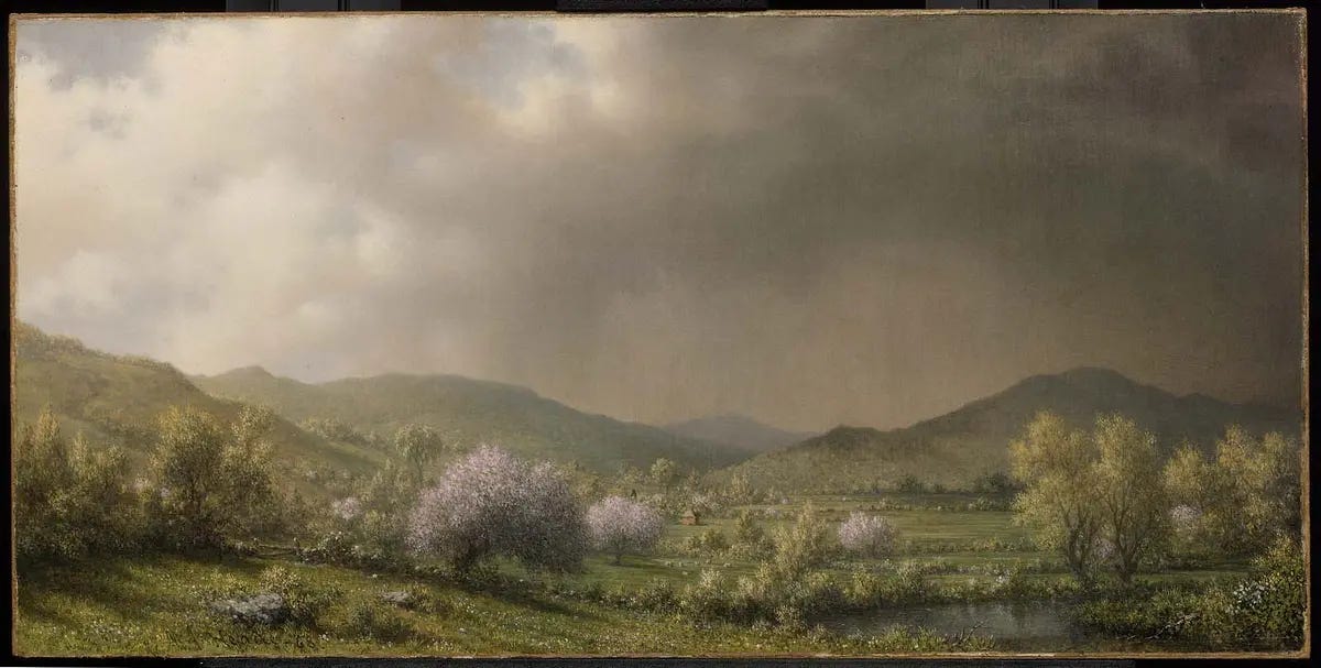 "April Showers," 1868, by Martin Johnson Heade. Oil on canvas; 19 4/5 inches by 40 1/5 inches. Museum of Fine Arts Boston. (Public Domain)