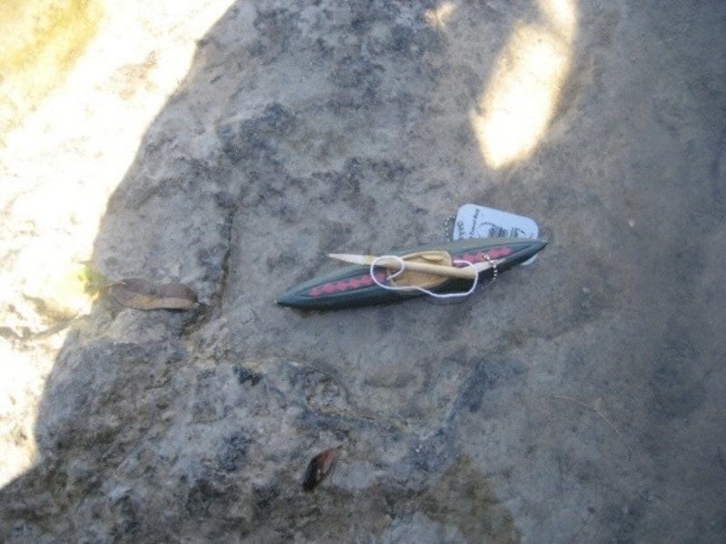 Travel bug found in Barton Springs, Austin, TX, by Mary Tase, 2011