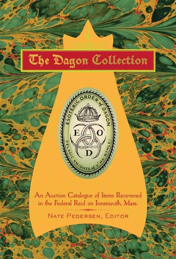 The Dagon Collection Antique Marbled Cover | An Auction Catalogue of Items Recovered in the Federal Raid on Innsmouth, Mass.