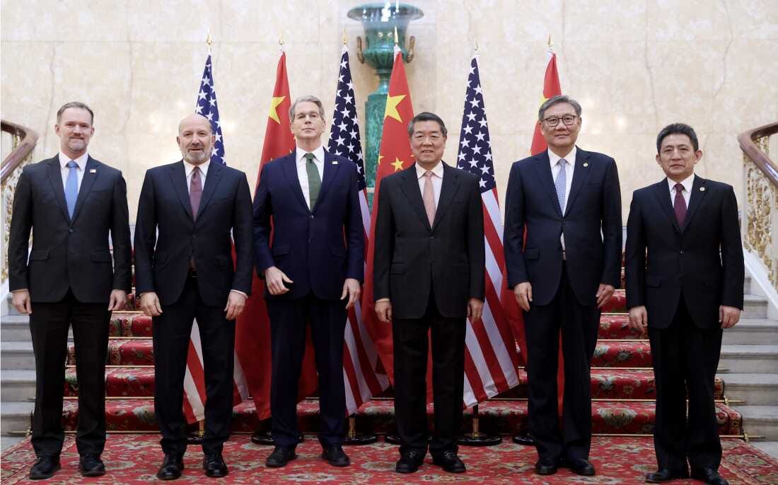 U.S.-China trade talks continue on day 2 in London : NPR