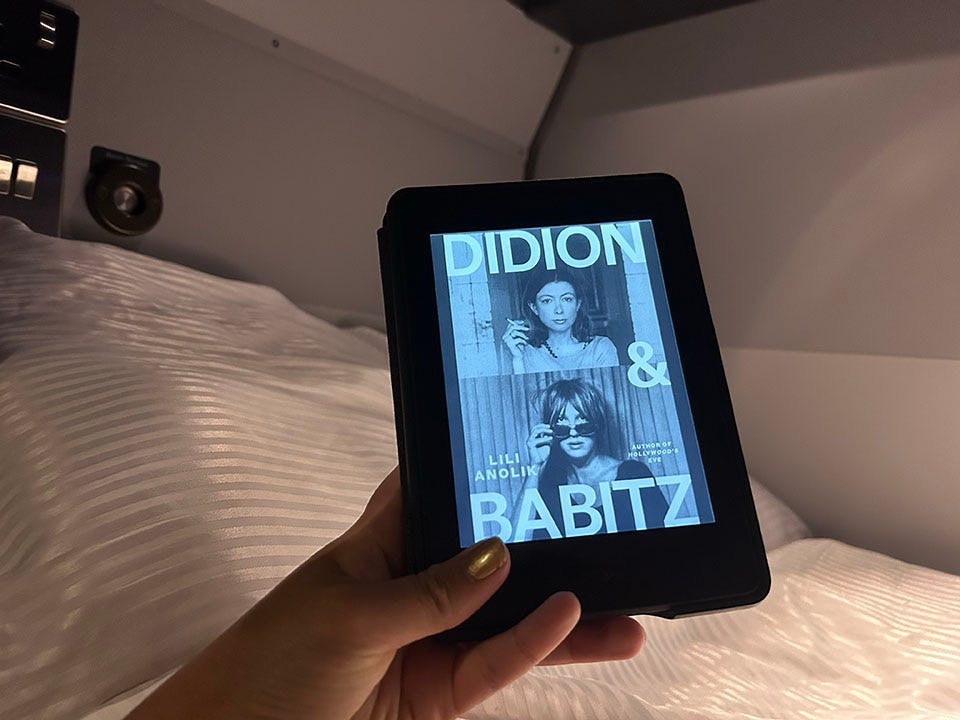 Reading ‘Didion & Babitz’ onboard the Night Riviera.