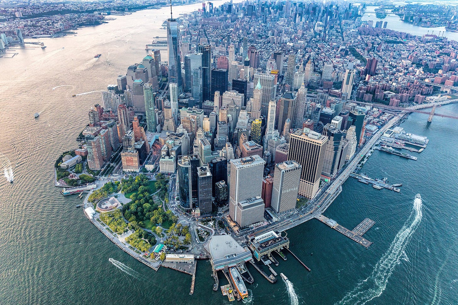 Aerial view of Lower Manhattan in New York - Fine Art Cityscape Print