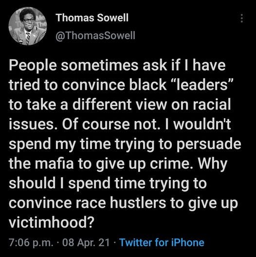 thomas sowell on race hustlers