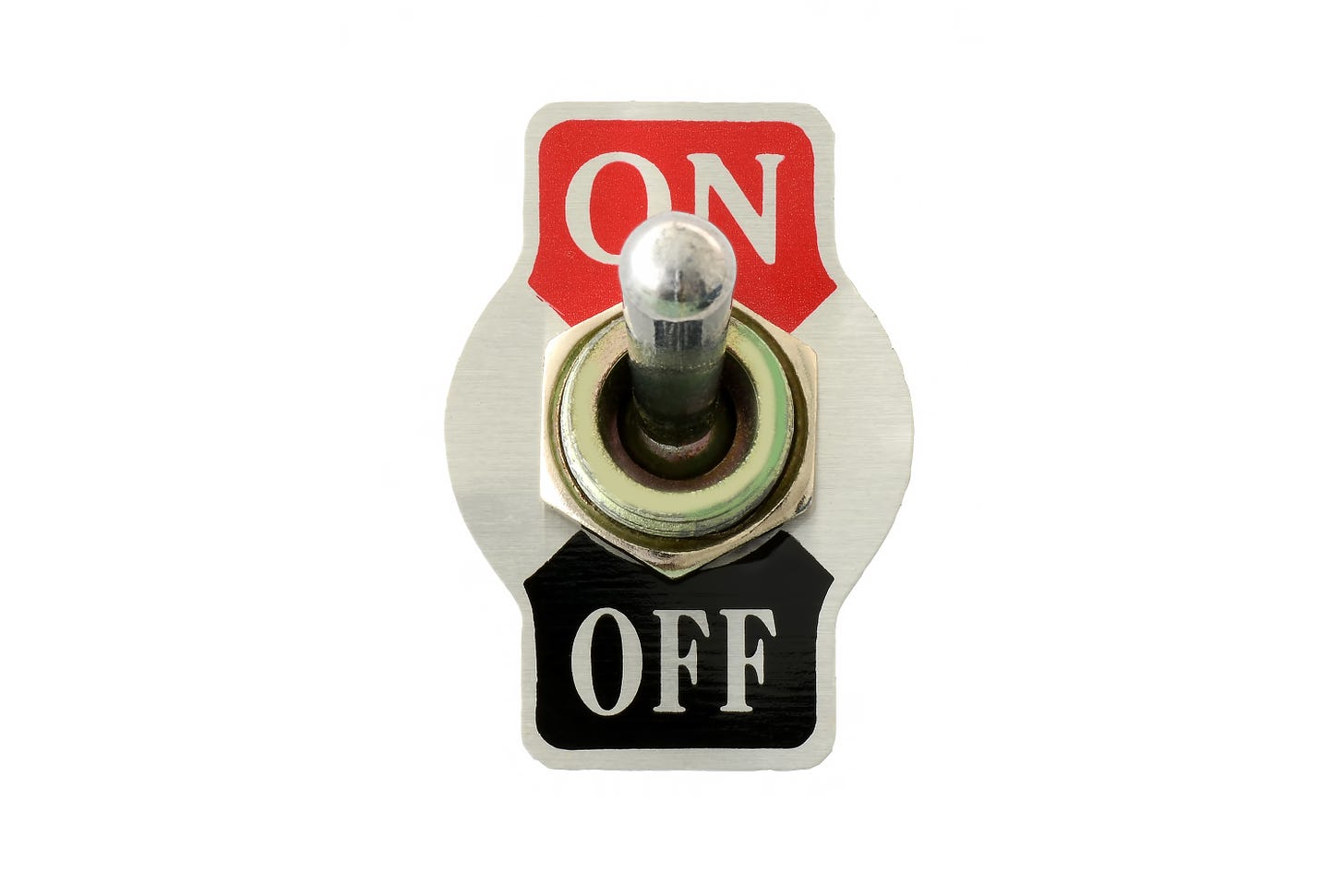 an old school on/off metal toggle switch