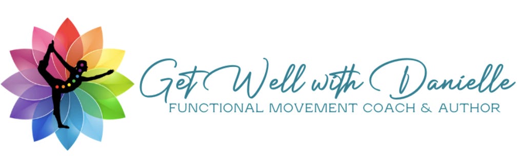 get well with Danielle functional movement coach author rainbow flower chakra dancers yoga pose