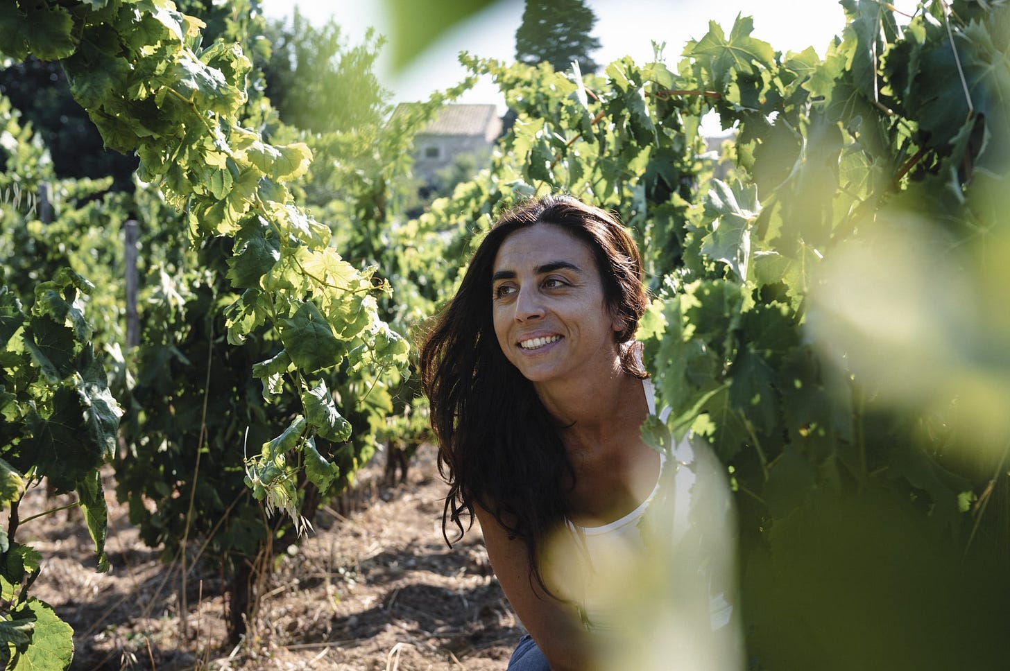 Arianna Occhipinti in her vineyards in Vittoria, Sicily. Photo courtesy Azienda Agricola Arianna Occhipinti.