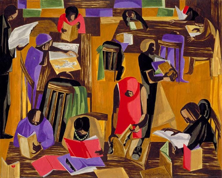 The Library, 1960 - Jacob Lawrence