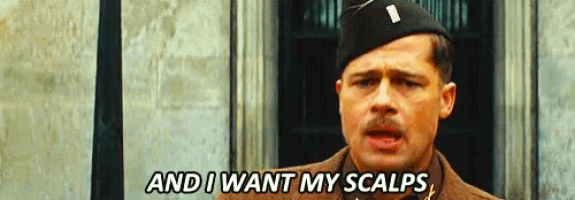 I Want My Scalps Aldo GIF - I Want My Scalps Aldo Raine - Discover & Share  GIFs