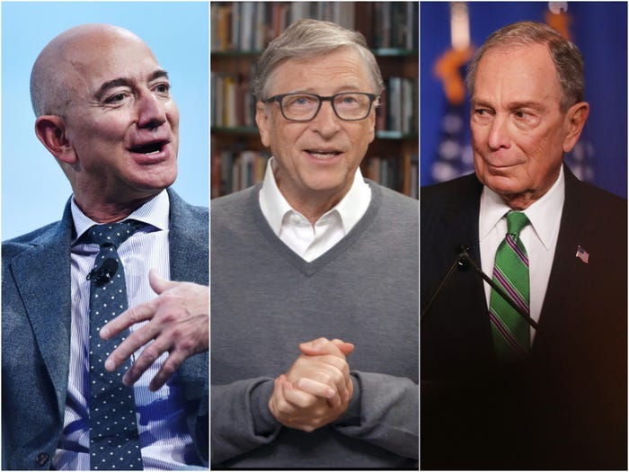 Jeff Bezos, Bill Gates, and Michael Bloomberg