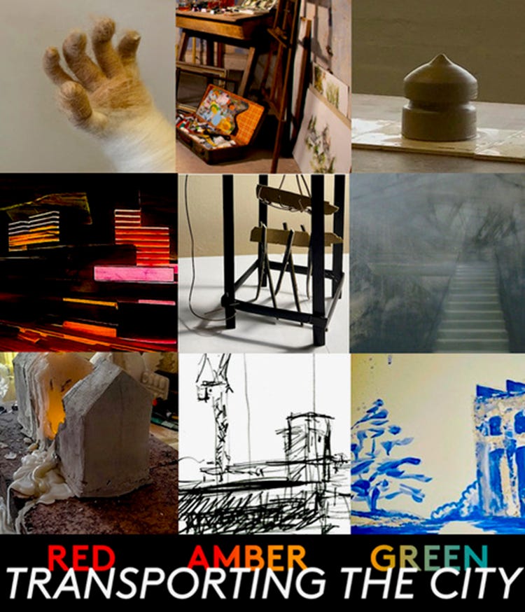 artworks from the upcoming exhibition by DUST Rising, Red Amber Green
